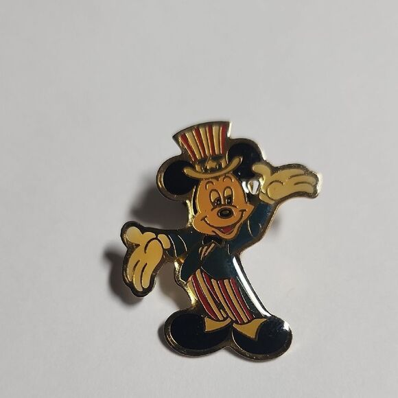 Mickey Mouse Uncle Sam Lapel Pin - Vintage 1989 Walt Disney Inc Eastman Kodak - Picture 1 of 3